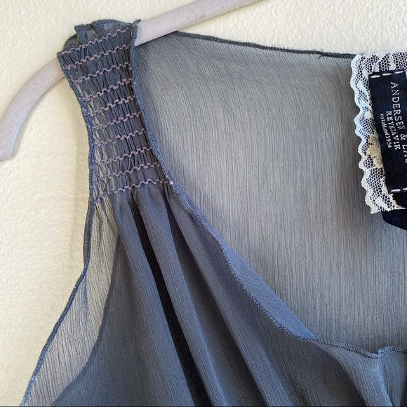 Andersen & Lauth Sheer Gray Chiffon Sleeveless Tank Sz 4 - Picture 11 of 15